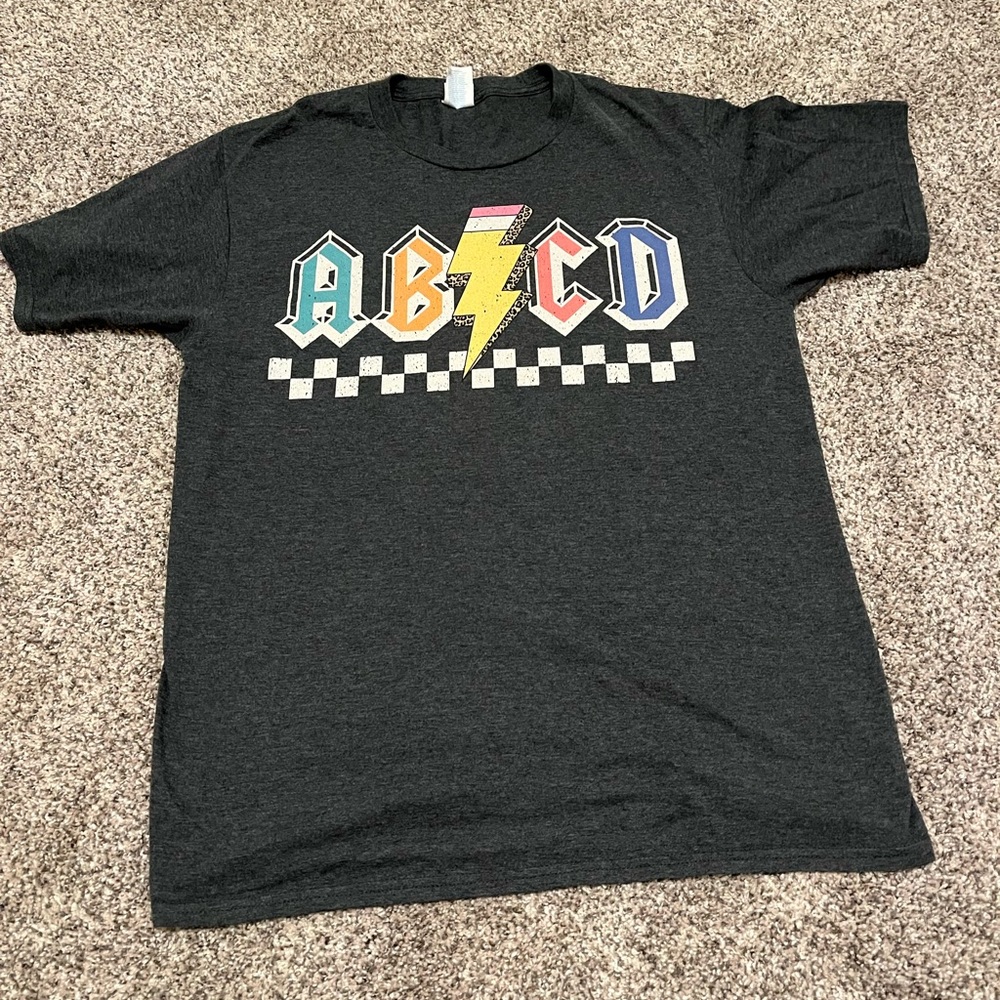Ladies ABCD Graphic Tee - Charcoal